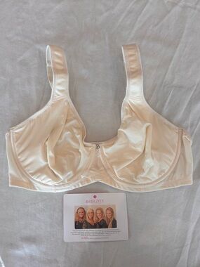 New Breezies Full Coverage Underwire Bra Linen Nude Size 38D smoothing bra